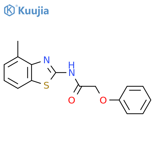 N-(4-methyl-1,3-benzothiazol-2-yl)-2-phenoxyacetamide structure