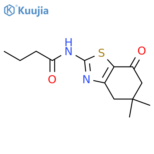N-(5,5-dimethyl-7-oxo-4,5,6,7-tetrahydro-1,3-benzothiazol-2-yl)butanamide structure