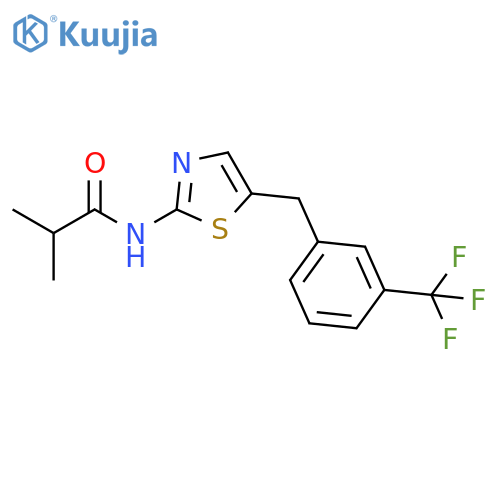 2-methyl-N-(5-{3-(trifluoromethyl)phenylmethyl}-1,3-thiazol-2-yl)propanamide structure