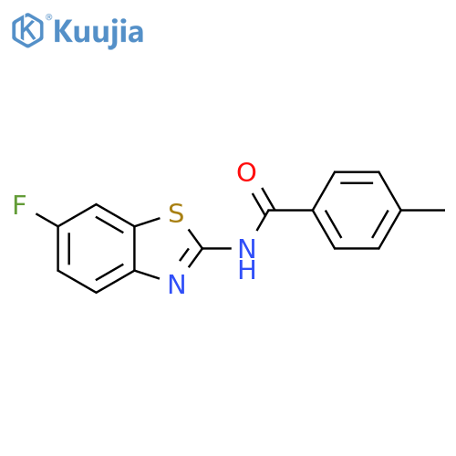 N-(6-fluoro-1,3-benzothiazol-2-yl)-4-methylbenzamide structure