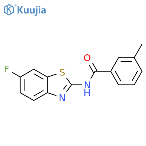 N-(6-fluoro-1,3-benzothiazol-2-yl)-3-methylbenzamide structure