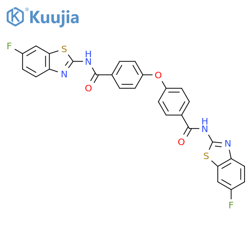 N-(6-fluoro-1,3-benzothiazol-2-yl)-4-{4-(6-fluoro-1,3-benzothiazol-2-yl)carbamoylphenoxy}benzamide structure