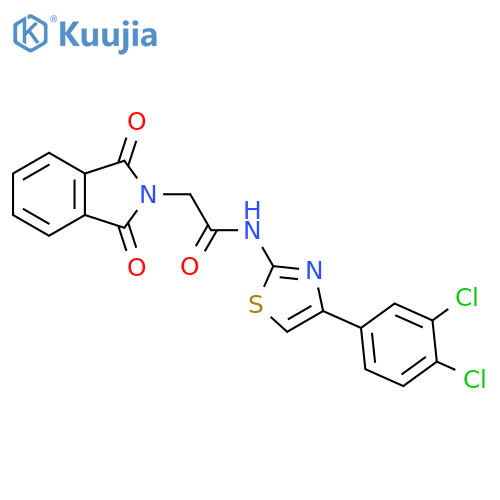 N-[4-(3,4-dichlorophenyl)-1,3-thiazol-2-yl]-2-(1,3-dioxo-2,3-dihydro-1H-isoindol-2-yl)acetamide structure