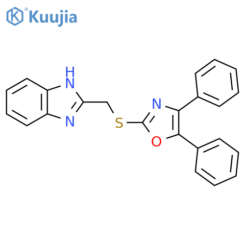 2-{(4,5-diphenyl-1,3-oxazol-2-yl)sulfanylmethyl}-1H-1,3-benzodiazole structure