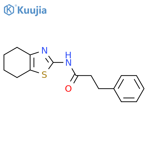 3-phenyl-N-(4,5,6,7-tetrahydro-1,3-benzothiazol-2-yl)propanamide structure