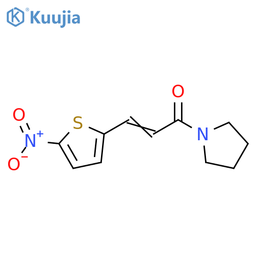 (2E)-3-(5-nitrothiophen-2-yl)-1-(pyrrolidin-1-yl)prop-2-en-1-one structure