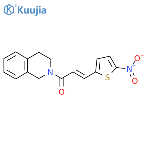 (2E)-3-(5-nitrothiophen-2-yl)-1-(1,2,3,4-tetrahydroisoquinolin-2-yl)prop-2-en-1-one structure