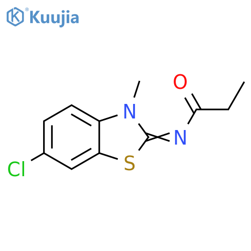 N-(2Z)-6-chloro-3-methyl-2,3-dihydro-1,3-benzothiazol-2-ylidenepropanamide structure