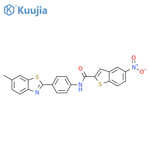 N-4-(6-methyl-1,3-benzothiazol-2-yl)phenyl-5-nitro-1-benzothiophene-2-carboxamide structure