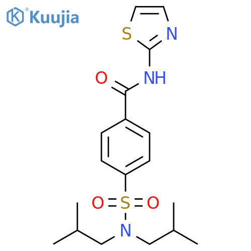 4-bis(2-methylpropyl)sulfamoyl-N-(1,3-thiazol-2-yl)benzamide structure