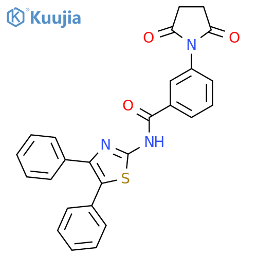 3-(2,5-dioxopyrrolidin-1-yl)-N-(4,5-diphenyl-1,3-thiazol-2-yl)benzamide structure