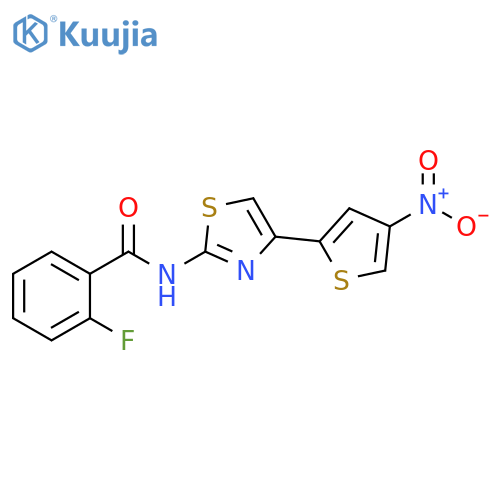 2-fluoro-N-4-(4-nitrothiophen-2-yl)-1,3-thiazol-2-ylbenzamide structure