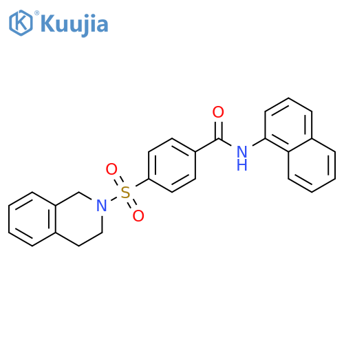 N-(naphthalen-1-yl)-4-(1,2,3,4-tetrahydroisoquinoline-2-sulfonyl)benzamide structure