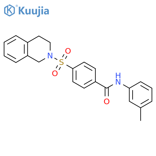 N-(3-methylphenyl)-4-(1,2,3,4-tetrahydroisoquinoline-2-sulfonyl)benzamide structure