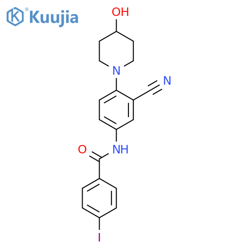 Benzamide, N-[3-cyano-4-(4-hydroxy-1-piperidinyl)phenyl]-4-iodo- structure