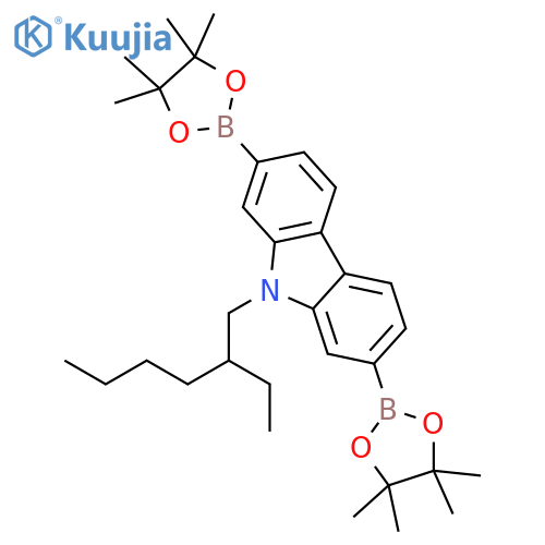9-(2-Ethylhexyl)-2,7-bis(4,4,5,5-tetramethyl-1,3,2-dioxaborolan-2-yl)-9H-carbazole structure