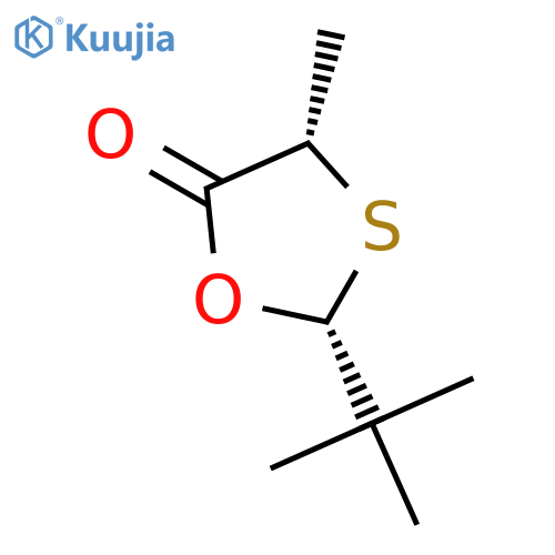 (2R,4S)-2-(1,1-Dimethylethyl)-4-methyl-1,3-oxathiolan-5-one structure