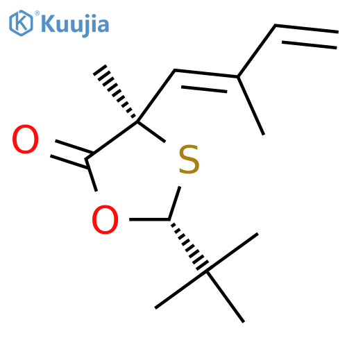 (2R,4R)-2-(1,1-Dimethylethyl)-4-methyl-4-(1E)-2-methyl-1,3-butadien-1-yl-1,3-oxathiolan-5-one structure