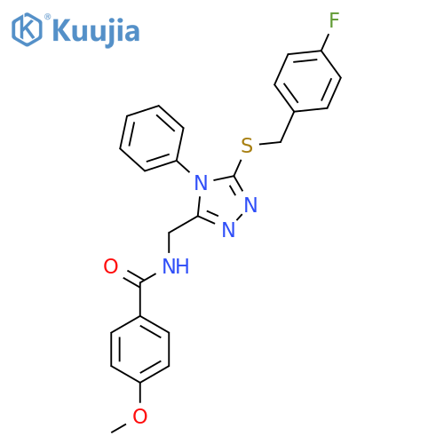 N-(5-{(4-fluorophenyl)methylsulfanyl}-4-phenyl-4H-1,2,4-triazol-3-yl)methyl-4-methoxybenzamide structure
