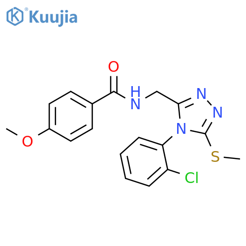 N-{4-(2-chlorophenyl)-5-(methylsulfanyl)-4H-1,2,4-triazol-3-ylmethyl}-4-methoxybenzamide structure