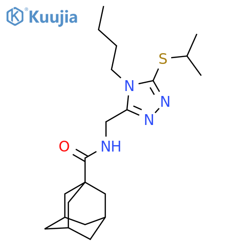 N-{4-butyl-5-(propan-2-ylsulfanyl)-4H-1,2,4-triazol-3-ylmethyl}adamantane-1-carboxamide structure