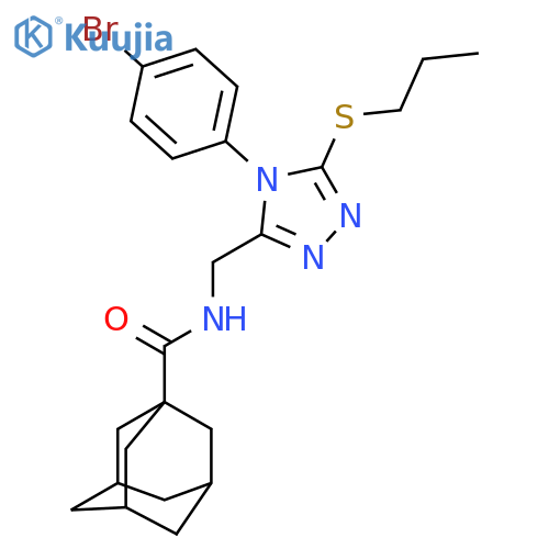 N-{4-(4-bromophenyl)-5-(propylsulfanyl)-4H-1,2,4-triazol-3-ylmethyl}adamantane-1-carboxamide structure