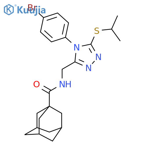 N-{4-(4-bromophenyl)-5-(propan-2-ylsulfanyl)-4H-1,2,4-triazol-3-ylmethyl}adamantane-1-carboxamide structure