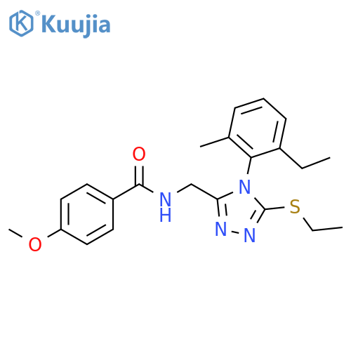 N-{4-(2-ethyl-6-methylphenyl)-5-(ethylsulfanyl)-4H-1,2,4-triazol-3-ylmethyl}-4-methoxybenzamide structure