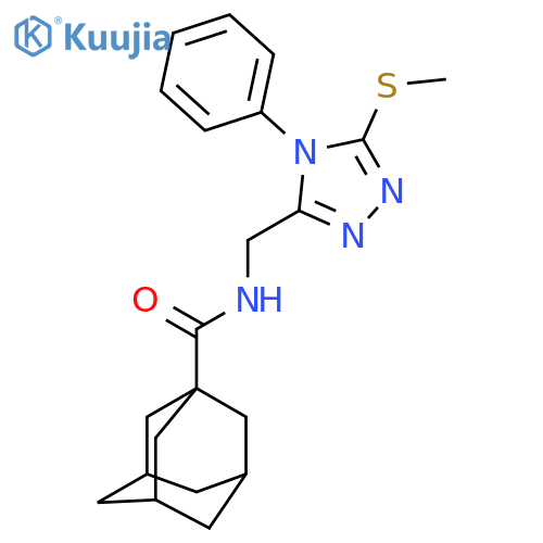 N-{5-(methylsulfanyl)-4-phenyl-4H-1,2,4-triazol-3-ylmethyl}adamantane-1-carboxamide structure