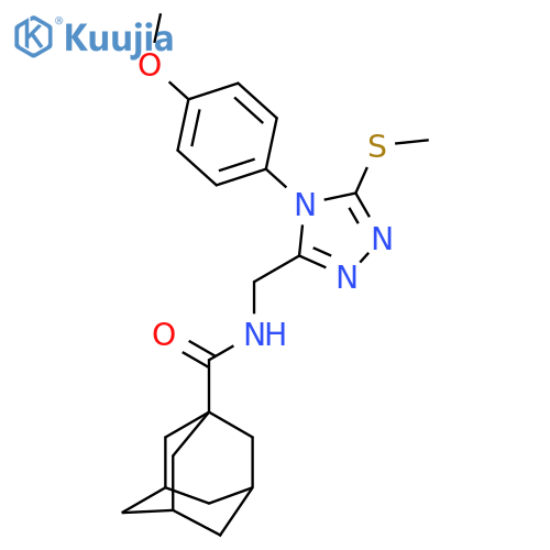 N-{4-(4-methoxyphenyl)-5-(methylsulfanyl)-4H-1,2,4-triazol-3-ylmethyl}adamantane-1-carboxamide structure