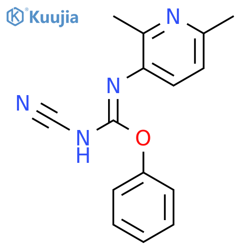 Carbamimidic acid, N-cyano-N'-(2,6-dimethyl-3-pyridinyl)-, phenyl ester structure