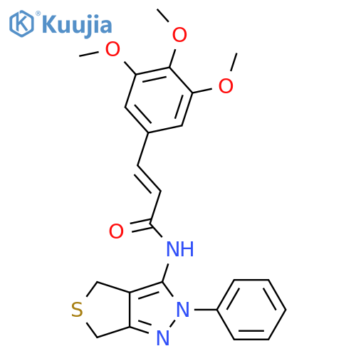 (2E)-N-{2-phenyl-2H,4H,6H-thieno3,4-cpyrazol-3-yl}-3-(3,4,5-trimethoxyphenyl)prop-2-enamide structure