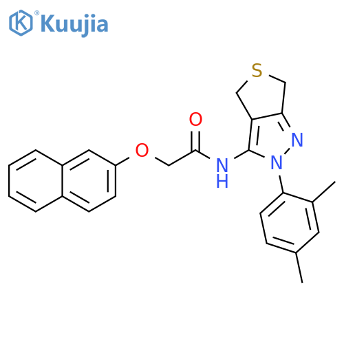 N-2-(2,4-dimethylphenyl)-2H,4H,6H-thieno3,4-cpyrazol-3-yl-2-(naphthalen-2-yloxy)acetamide structure