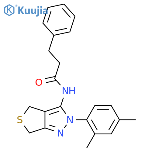 N-[2-(2,4-dimethylphenyl)-2H,4H,6H-thieno[3,4-c]pyrazol-3-yl]-3-phenylpropanamide structure