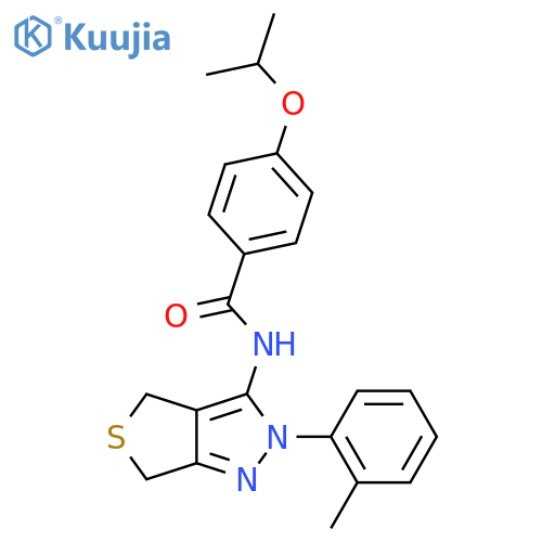 N-2-(2-methylphenyl)-2H,4H,6H-thieno3,4-cpyrazol-3-yl-4-(propan-2-yloxy)benzamide structure