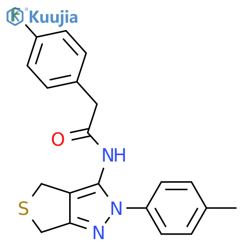 2-(4-fluorophenyl)-N-2-(4-methylphenyl)-2H,4H,6H-thieno3,4-cpyrazol-3-ylacetamide structure