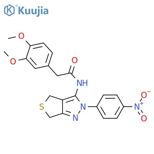 2-(3,4-dimethoxyphenyl)-N-2-(4-nitrophenyl)-2H,4H,6H-thieno3,4-cpyrazol-3-ylacetamide structure