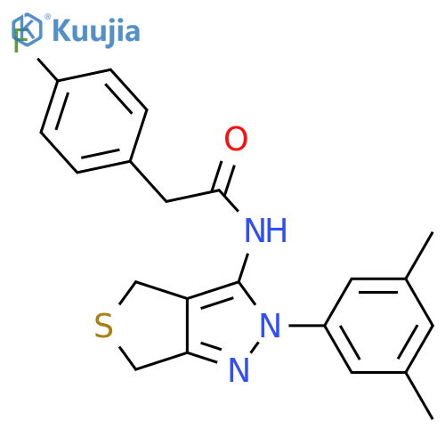 N-2-(3,5-dimethylphenyl)-2H,4H,6H-thieno3,4-cpyrazol-3-yl-2-(4-fluorophenyl)acetamide structure