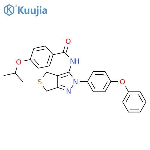 N-2-(4-phenoxyphenyl)-2H,4H,6H-thieno3,4-cpyrazol-3-yl-4-(propan-2-yloxy)benzamide structure