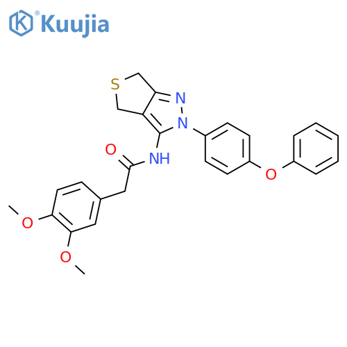 2-(3,4-dimethoxyphenyl)-N-2-(4-phenoxyphenyl)-2H,4H,6H-thieno3,4-cpyrazol-3-ylacetamide structure