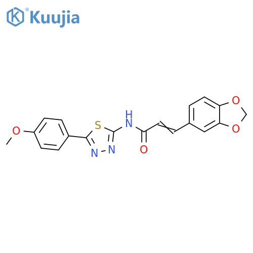 (2Z)-3-(2H-1,3-benzodioxol-5-yl)-N-5-(4-methoxyphenyl)-1,3,4-thiadiazol-2-ylprop-2-enamide structure