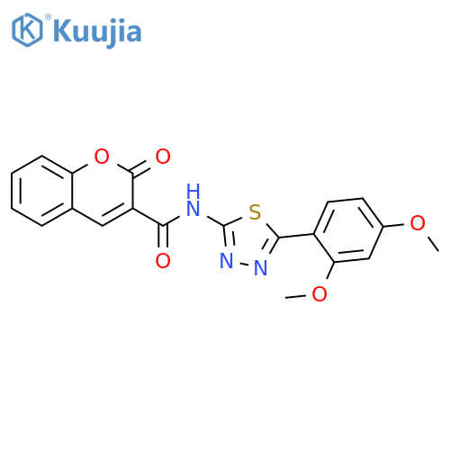 N-5-(2,4-dimethoxyphenyl)-1,3,4-thiadiazol-2-yl-2-oxo-2H-chromene-3-carboxamide structure