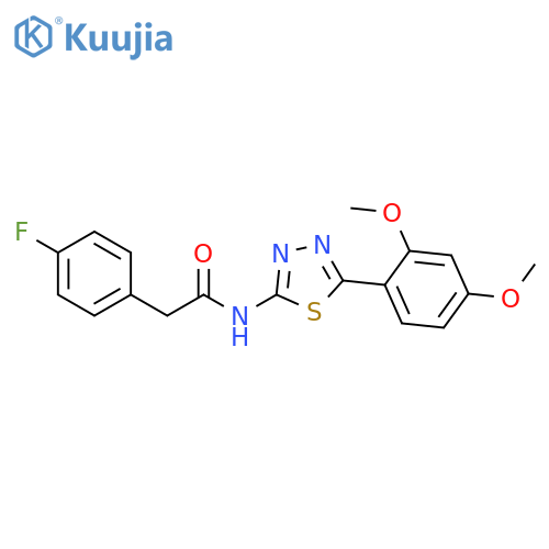N-5-(2,4-dimethoxyphenyl)-1,3,4-thiadiazol-2-yl-2-(4-fluorophenyl)acetamide structure