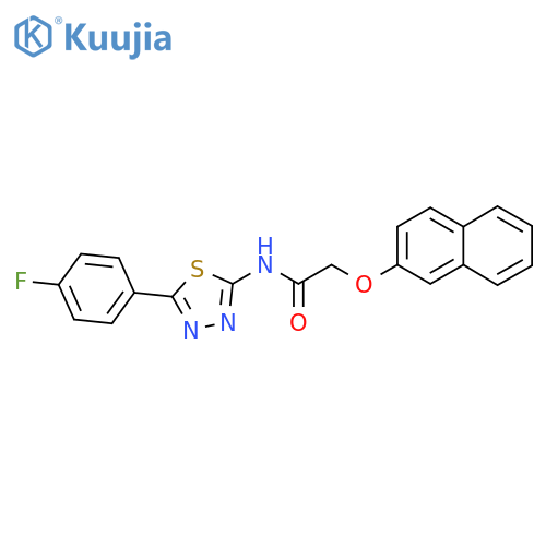 N-5-(4-fluorophenyl)-1,3,4-thiadiazol-2-yl-2-(naphthalen-2-yloxy)acetamide structure