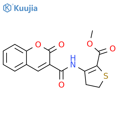 methyl 3-(2-oxo-2H-chromene-3-amido)-4,5-dihydrothiophene-2-carboxylate structure