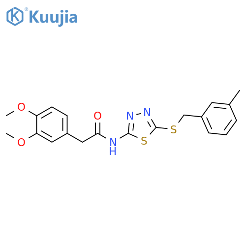 2-(3,4-dimethoxyphenyl)-N-(5-{[(3-methylphenyl)methyl]sulfanyl}-1,3,4-thiadiazol-2-yl)acetamide structure