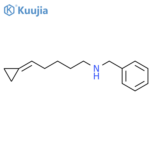 Benzenemethanamine, N-(5-cyclopropylidenepentyl)- structure