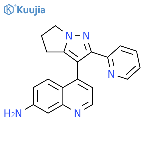 4-[5,6-Dihydro-2-(2-pyridinyl)-4H-pyrrolo[1,2-b]pyrazol-3-yl]-7-quinolinamine structure