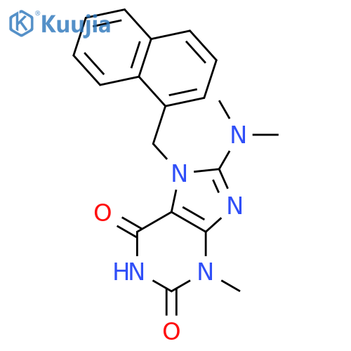8-(dimethylamino)-3-methyl-7-(naphthalen-1-yl)methyl-2,3,6,7-tetrahydro-1H-purine-2,6-dione structure