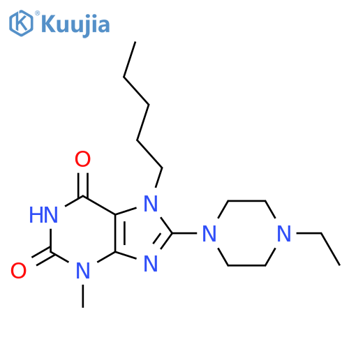 8-(4-ethylpiperazin-1-yl)-3-methyl-7-pentyl-2,3,6,7-tetrahydro-1H-purine-2,6-dione structure